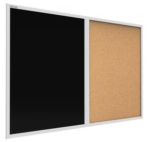Allboards tabule COMBI černý magnetický povrch + korek 60x40 cm bílý rám MDF,COBKB64MDFW