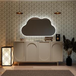 Dekorativní nepravidelné zrcadlo s LED podsvícením - Cloud