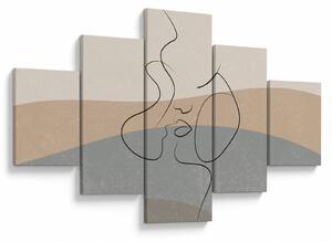 Obraz - Line art polibek (125x70 cm)