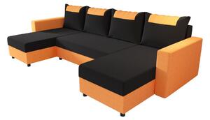 Rozkládací sedačka do U SANVI - oranžová / černá