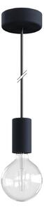 Creative cables EIVA elegant - závěsná lampa IP65 do exteriéru s textilním kabelem, silikonovým baldachýnem a objímkou, voděodolná Barva: Šedá