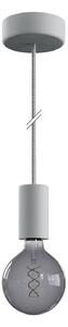 Creative cables EIVA elegant - závěsná lampa IP65 do exteriéru s textilním kabelem, silikonovým baldachýnem a objímkou, voděodolná Barva: Bílá
