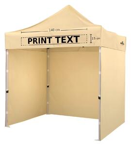 BRIMO Nůžkový párty stan SUPER 2x2 m s potiskem béžový