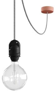 Creative cables EIVA závěsná lampa do exteriéru pro stínidlo, 5m textilního kabelu, silikonový baldachýn a objímka, IP65 voděodolná Barva: Lososová