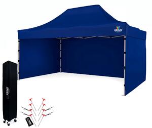 BRIMO Nůžkový párty stan SUPER 3x4,5 m 3 stěny modrý