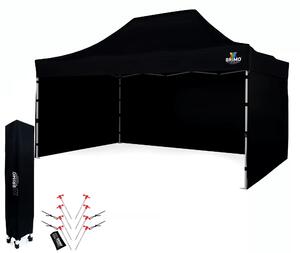 BRIMO Nůžkový párty stan SUPER 3x4,5 m 3 stěny černý