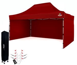 BRIMO Nůžkový párty stan SUPER 3x4,5 m 3 stěny červený