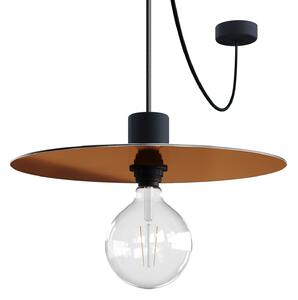 Creative cables EIVA elegant závěsná lampa se stínidlem, 5m textilního kabelu, decentralizér, silikonový baldachýn a objímka, IP65 voděodolná Barva: Černá