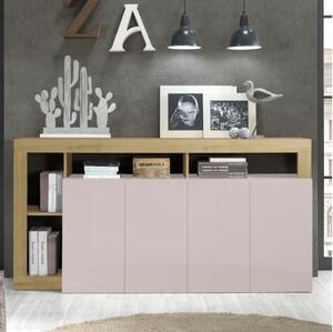Komoda LENOR 146x93x42 cm kašmír/světlý dub