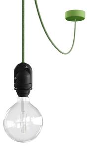 Creative cables EIVA závěsná lampa do exteriéru pro stínidlo, 5m textilního kabelu, silikonový baldachýn a objímka, IP65 voděodolná Barva: Světle zelená
