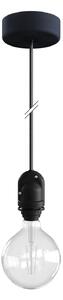 Creative cables EIVA závěsná lampa do exteriéru pro stínidlo, 1,5m textilního kabelu, silikonový baldachýn a objímka, IP65 voděodolná Barva: Černý karbon