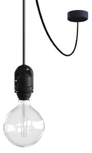 Creative cables EIVA závěsná lampa do exteriéru pro stínidlo, 5m textilního kabelu, silikonový baldachýn a objímka, IP65 voděodolná Barva: Černý karbon