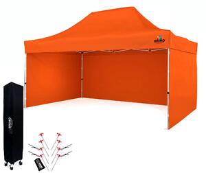 BRIMO Nůžkový párty stan SUPER 3x4,5 m 3 stěny oranžový