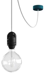 Creative cables EIVA závěsná lampa do exteriéru pro stínidlo, 5m textilního kabelu, silikonový baldachýn a objímka, IP65 voděodolná Barva: Petrolejová