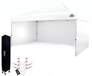 BRIMO Nůžkový párty stan SUPER 3x4,5 m 3 stěny bílý