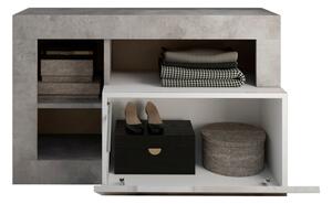 Lavice LENOR 91x59x35 cm bílá/šedá beton
