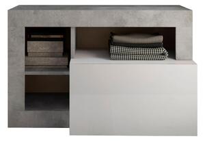 Lavice LENOR 91x59x35 cm bílá/šedá beton
