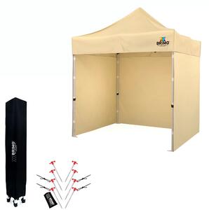 BRIMO Nůžkový párty stan SUPER 2x2 m 3 stěny béžový