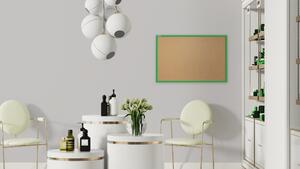 Allboards,Korková nástěnka v barevném dřevěném rámu 120x90 cm – Zelená,TK129G