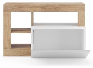 Lavice LENOR 91x59x35 cm bílá/světlý dub