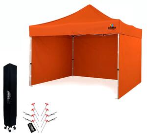 BRIMO Nůžkový párty stan SUPER 3x3 m 3 stěny oranžový