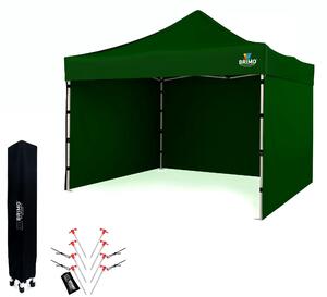 BRIMO Nůžkový párty stan SUPER 3x3 m 3 stěny zelený