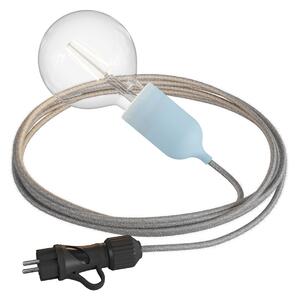 Creative cables EIVA snake pastel, přenosná venkovní lampa, 5 m textilní kabel, voděodolná objímka IP65 a zástrčka Barva: Lososová