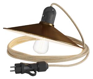 Creative cables EIVA snake se stínidlem swing, přenosná venkovní lampa, 5 m textilní kabel, voděodolná objímka IP65 a zástrčka Barva: Bílá-matný bronz
