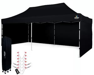BRIMO Nůžkový párty stan SUPER 3x6 m 3 stěny černý