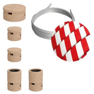 Creative cables Filé system - sestava pro cik-cak instalaci - 3m kabelu pro světelné šňúry a 5 dřevěných komponentů Barva kabelu: Červeno-bílá - ECM39