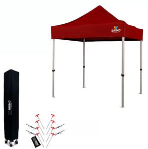 BRIMO Nůžkový párty stan EXCLUSIVE ALU 2x2 m bez stěn červený