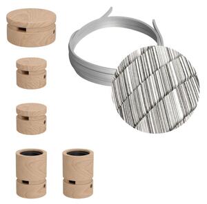 Creative cables Filé system - sestava pro cik-cak instalaci - 3m kabelu pro světelné šňúry a 5 dřevěných komponentů Barva kabelu: Černo-bílá - ECC37