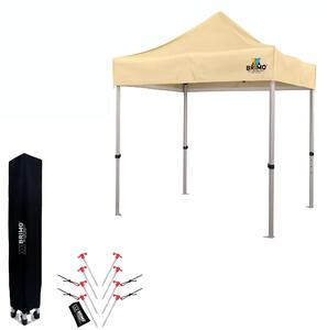 BRIMO Nůžkový párty stan EXCLUSIVE ALU 2x2 m bez stěn béžový