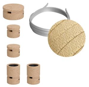 Creative cables Filé system - sestava pro cik-cak instalaci - 3m kabelu pro světelné šňúry a 5 dřevěných komponentů Barva kabelu: Neutrální - CN06