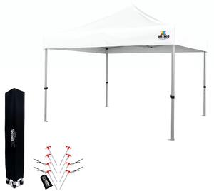 BRIMO Nůžkový párty stan EXCLUSIVE ALU 3x3 m bez stěn bílý
