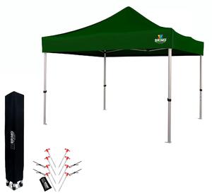 BRIMO Nůžkový párty stan EXCLUSIVE ALU 3x3 m bez stěn zelený