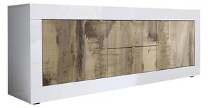 Komoda NERILA 210x66x43 cm bílá/javor