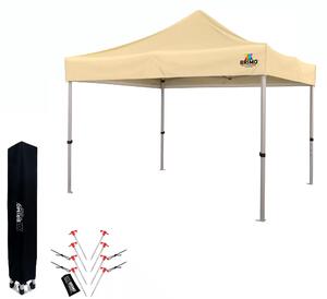 BRIMO Nůžkový párty stan EXCLUSIVE ALU 3x3 m bez stěn béžový