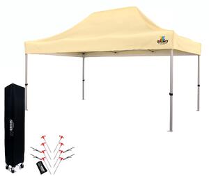 BRIMO Nůžkový párty stan EXCLUSIVE ALU 3x4,5 m bez stěn béžový