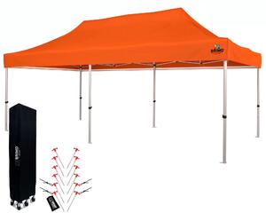 BRIMO Nůžkový párty stan EXCLUSIVE ALU 3x6 m bez stěn oranžový
