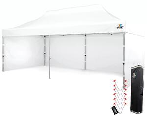 BRIMO Nůžkový párty stan PREMIUM ALU 3x6 m 3 stěny bílý