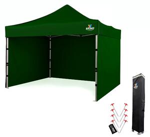 BRIMO Nůžkový párty stan PREMIUM ALU 3x3 m 3 stěny zelený
