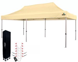 BRIMO Nůžkový párty stan EXCLUSIVE ALU 3x6 m bez stěn béžový