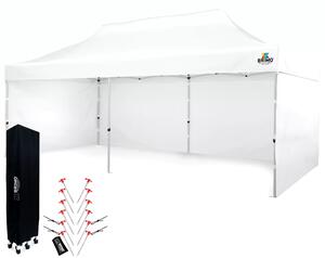 BRIMO Nůžkový párty stan SUPER 3x6 m 3 stěny bílý
