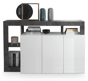 Komoda LENOR 146x93x42 cm bílá/antracit