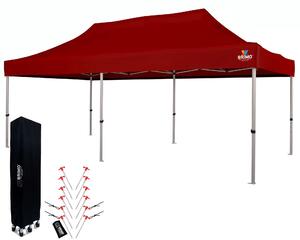 BRIMO Nůžkový párty stan EXCLUSIVE ALU 3x6 m bez stěn červený