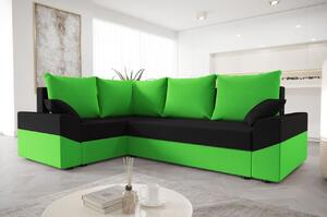 - Prostorná moderní sedací souprava DAGMAR - zelená / černá