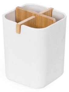 Bílý koupelnový organizér Compactor Ecologic, 8,4 x 7,8 cm