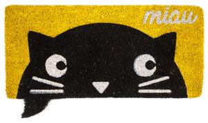 Trade Concept Kokosová rohožka Miau žlutá, 32 x 68 cm