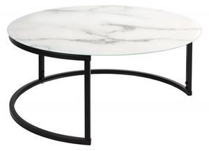 Konferenční stolek ELEGANCE BLACK 80 CM bílý mramorový vzhled Nábytek | Obývací pokoj | Konferenční stolky | Všechny konferenční stolky